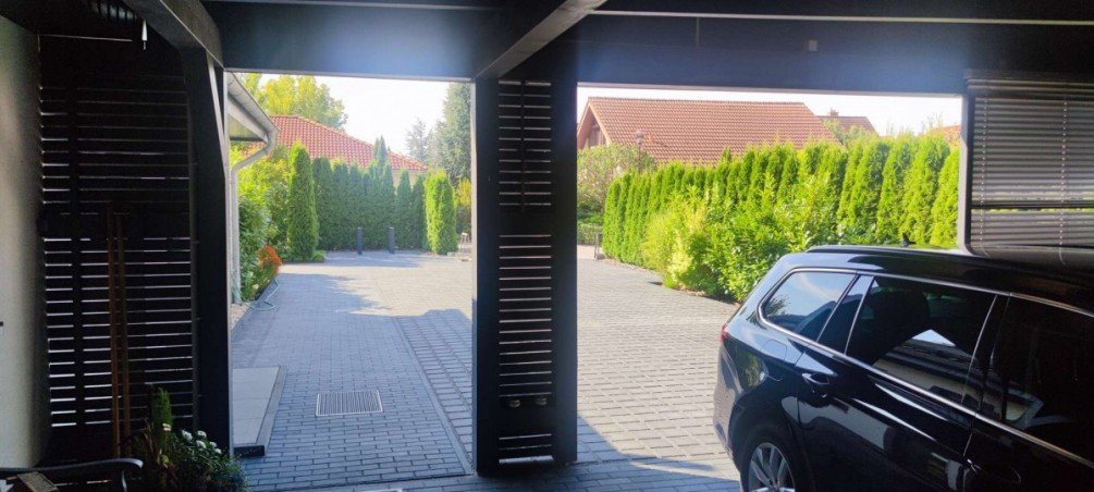 Sicht aus Carport Haus Bad Belzig
